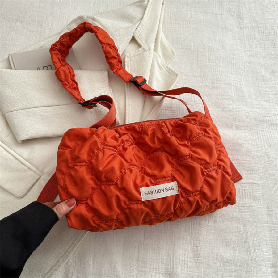 Bubble Texture Adjustable Strap Crossbody Bag Orange / One Size Apparel and Accessories