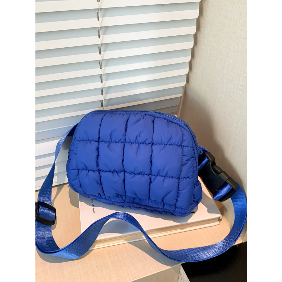 Bubble Texture Adjustable Strap Crossbody Bag Royal Blue / One Size Apparel and Accessories