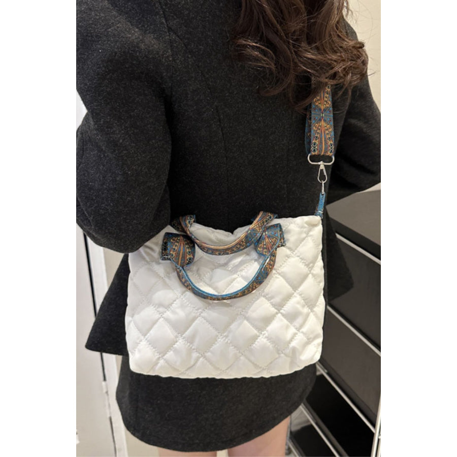 Bubble Textured Printed Strap Handbag Apparel and Accessories