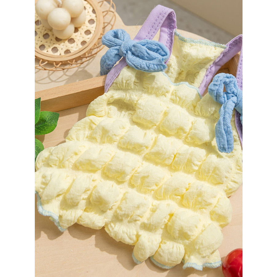 Bubble Textured Tie Shoulder Pet Top Apparel and Accessories
