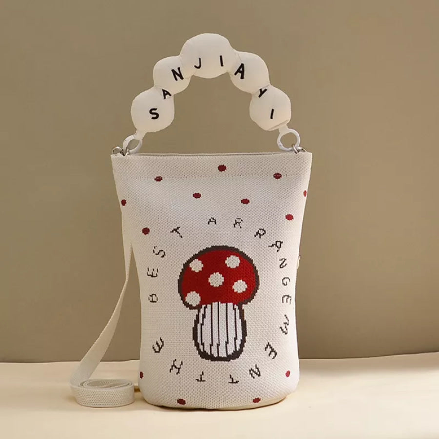 Bucket Crossbody Bag with Beaded Handle Style A / onesize Apparel and Accessories