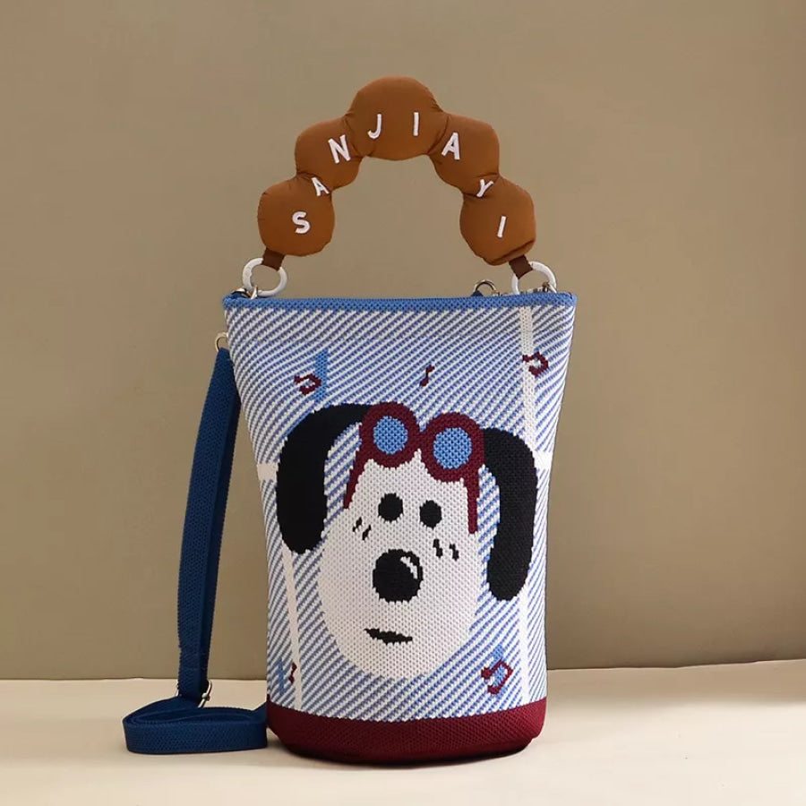 Bucket Crossbody Bag with Beaded Handle Style F / onesize Apparel and Accessories