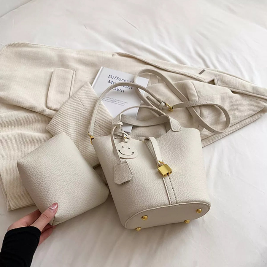 Bucket Crossbody Bag with Lock Detail Apparel and Accessories