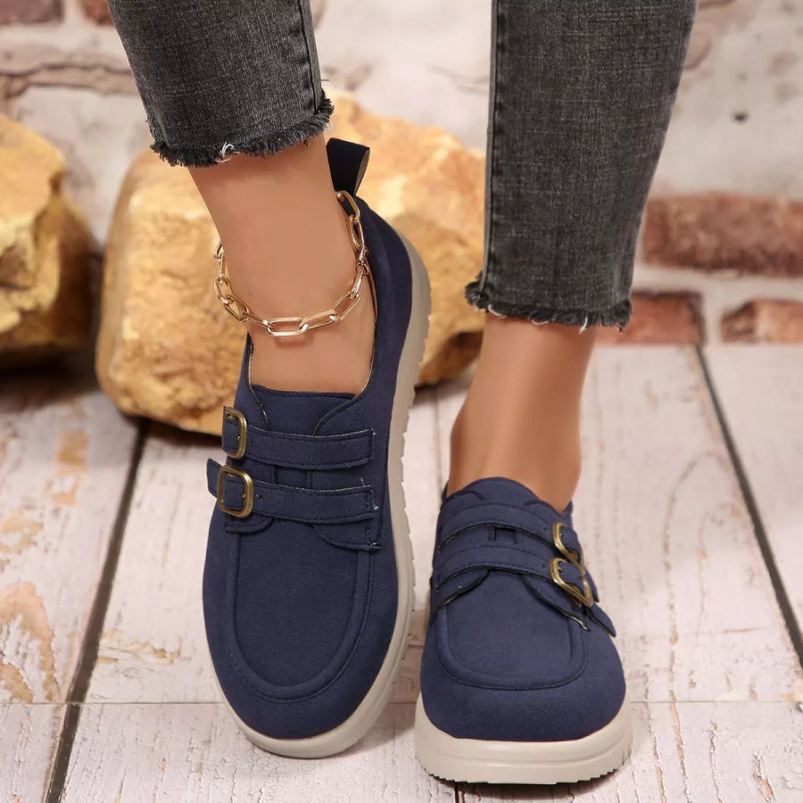 Buckle Accent Casual Loafers Apparel and Accessories