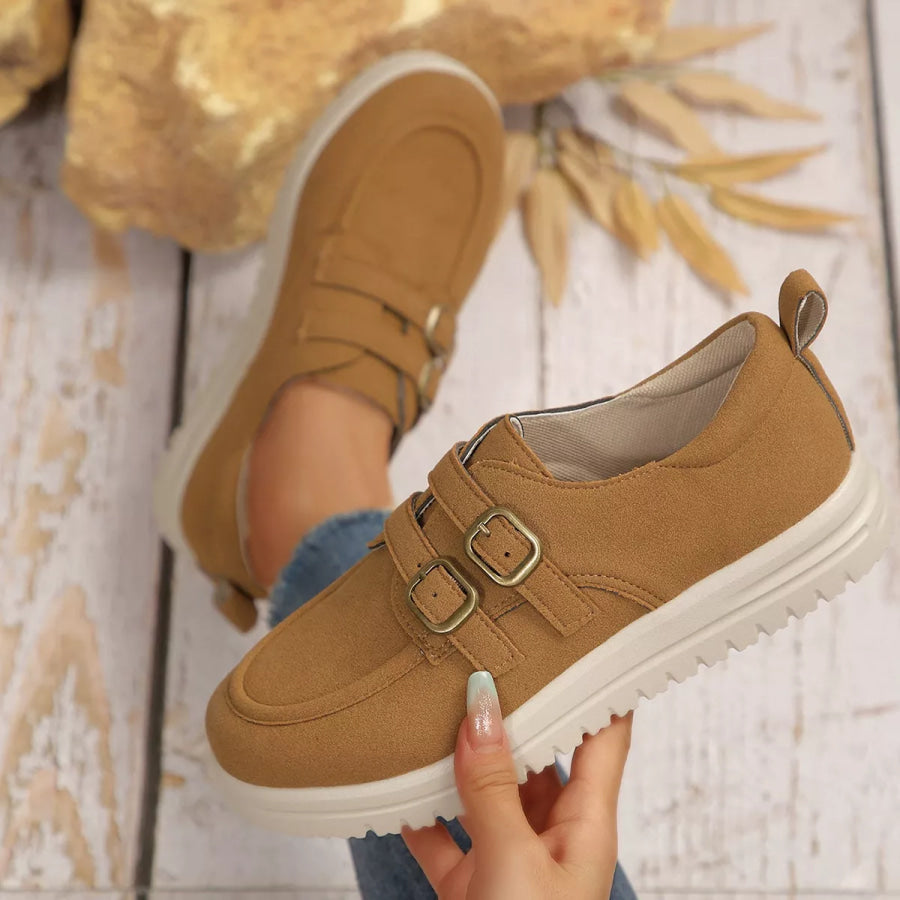 Buckle Accent Casual Loafers Apparel and Accessories