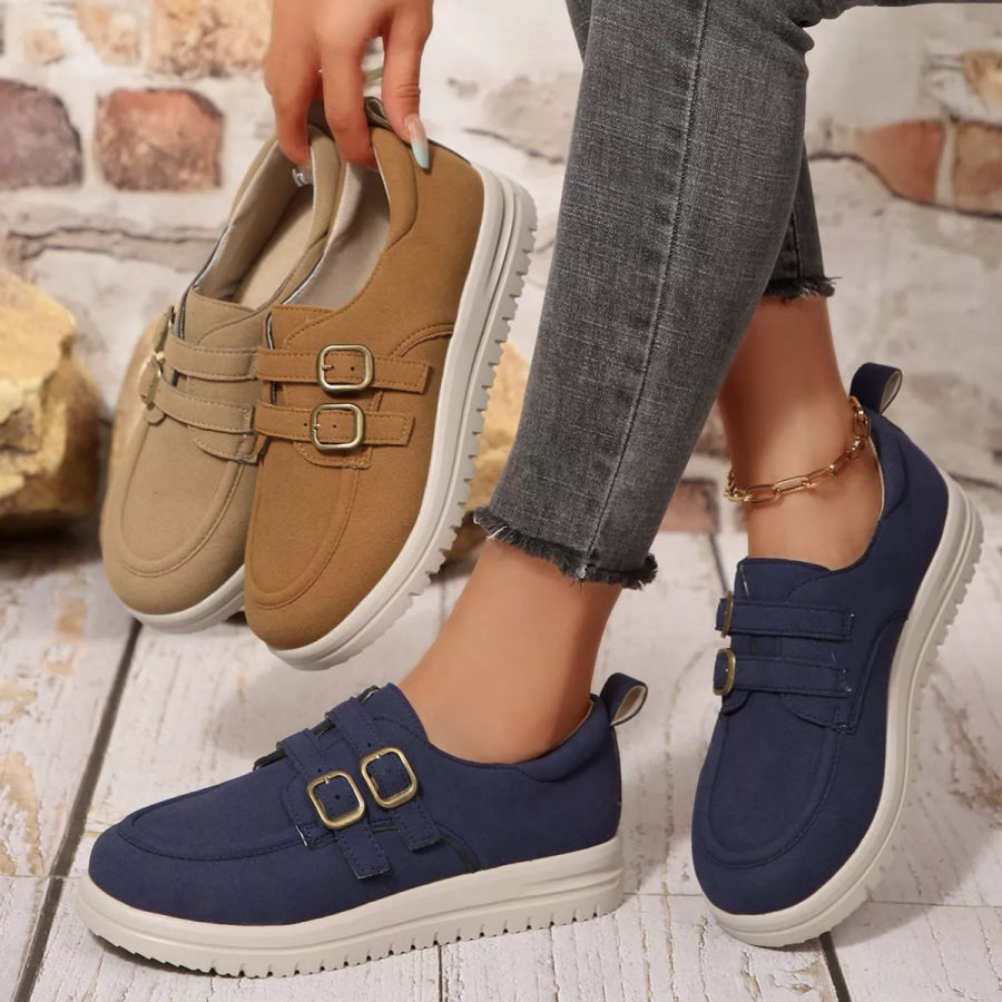 Buckle Accent Casual Loafers Apparel and Accessories
