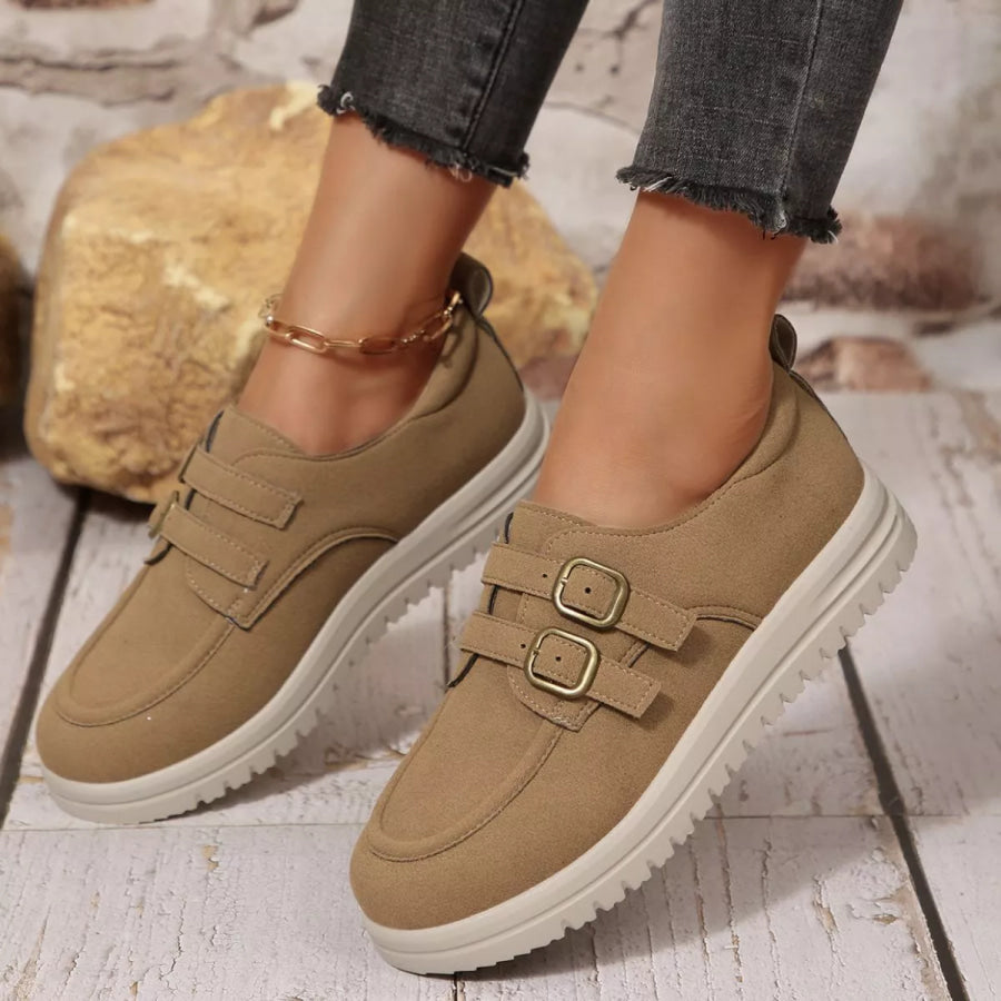 Buckle Accent Casual Loafers Apparel and Accessories