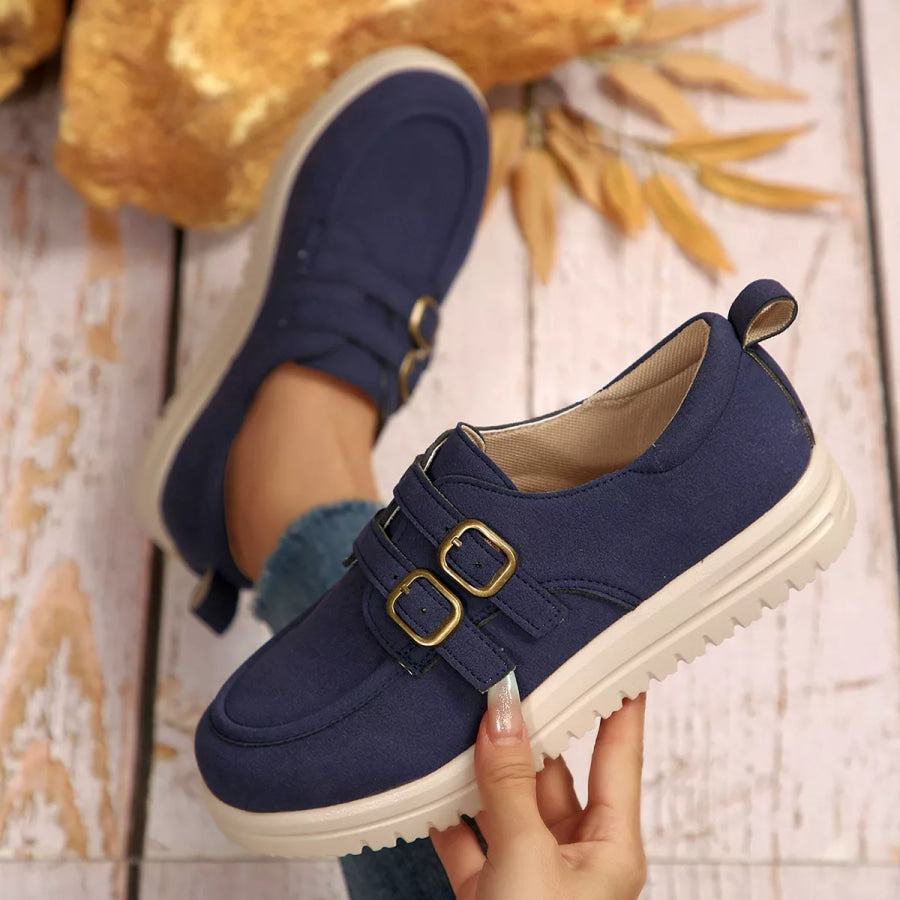 Buckle Accent Casual Loafers Apparel and Accessories