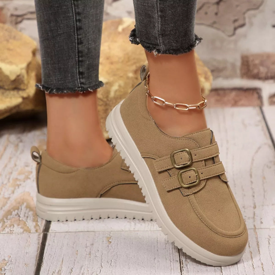Buckle Accent Casual Loafers Apparel and Accessories