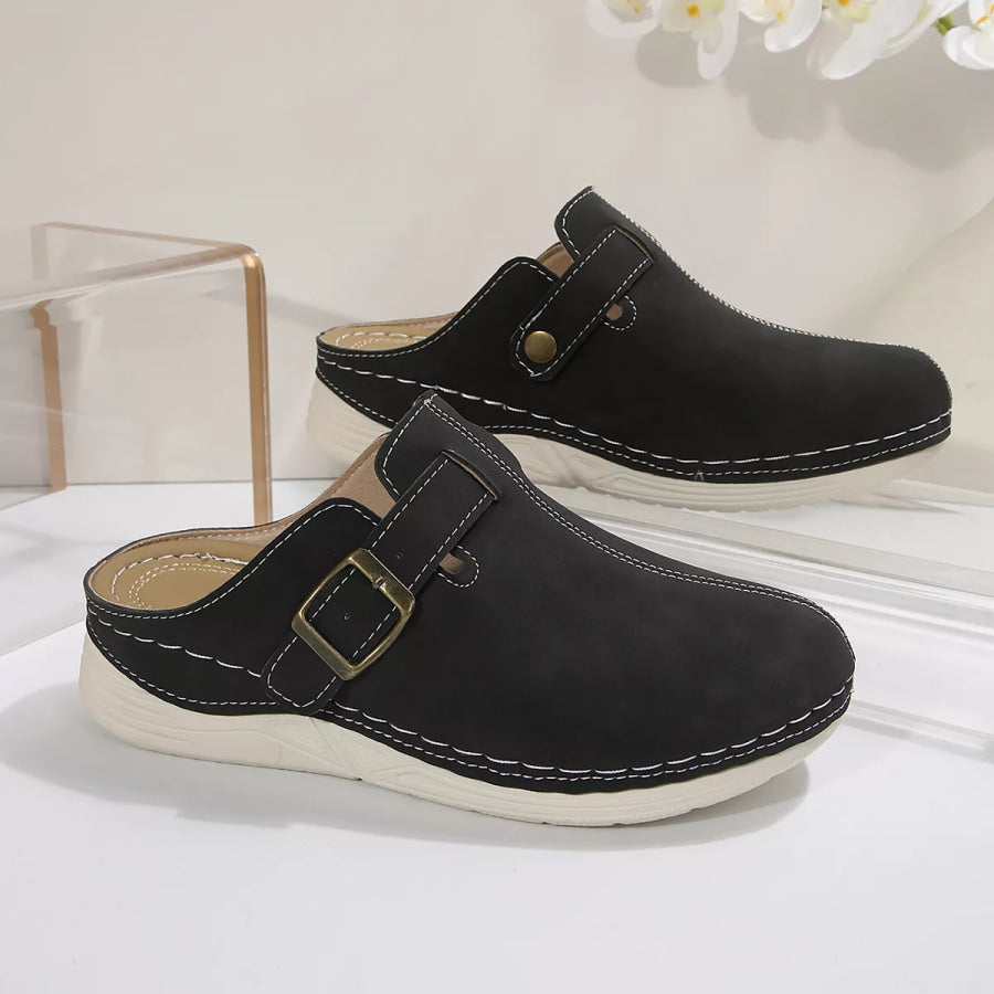 Buckle Accent Slip-Ons Apparel and Accessories