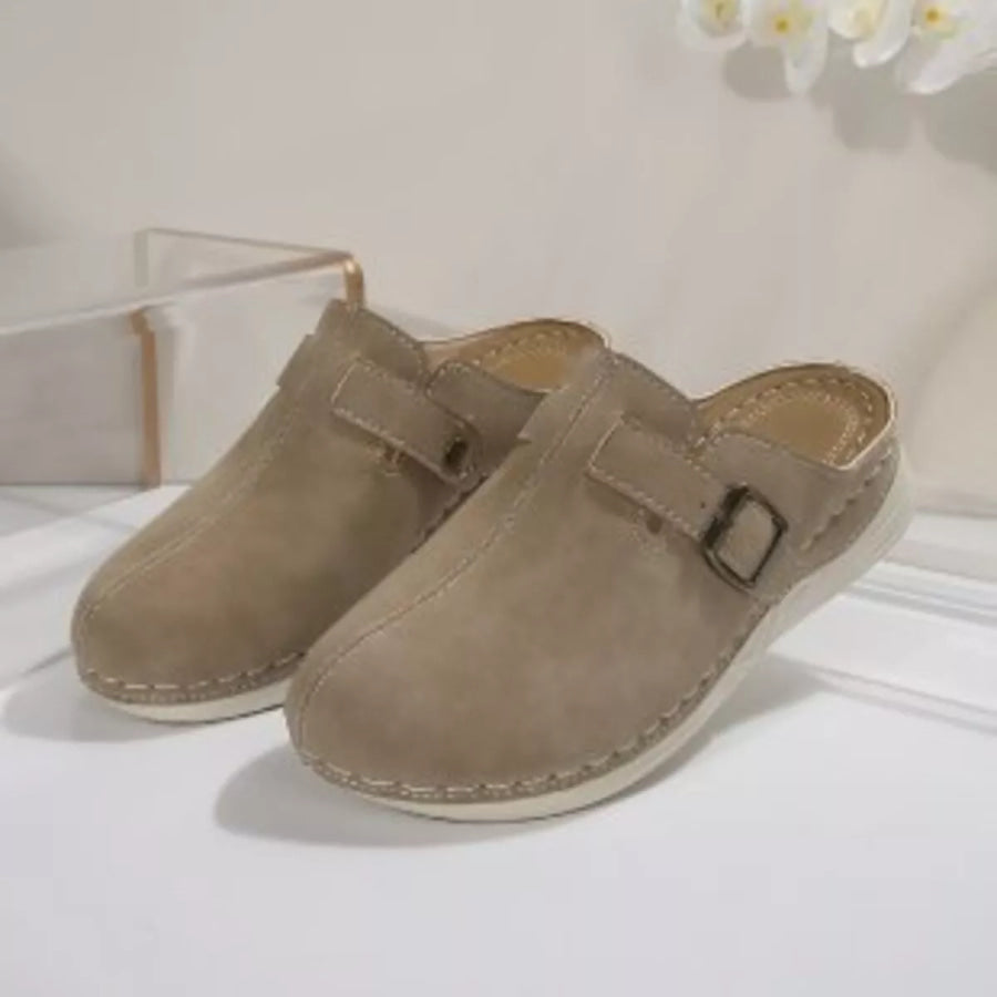 Buckle Accent Slip-Ons Apparel and Accessories