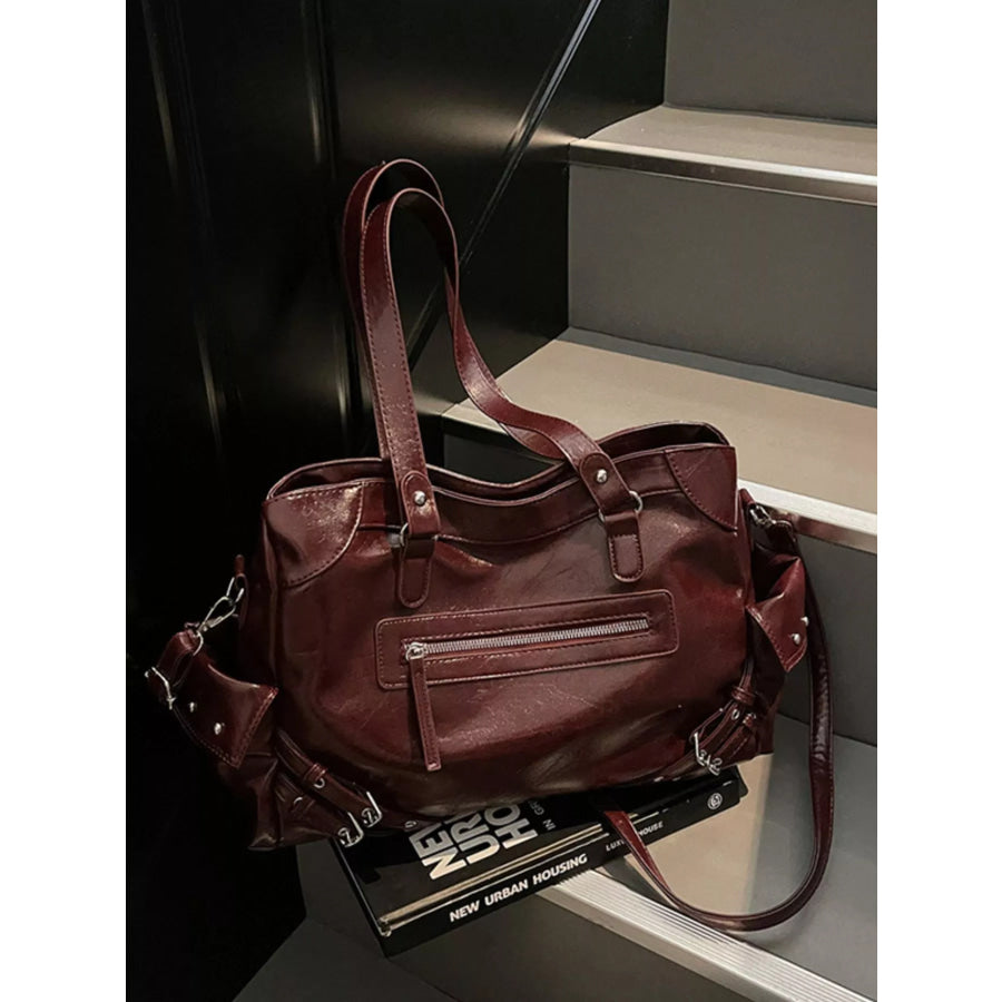 Buckle Accents Shoulder Bag Apparel and Accessories