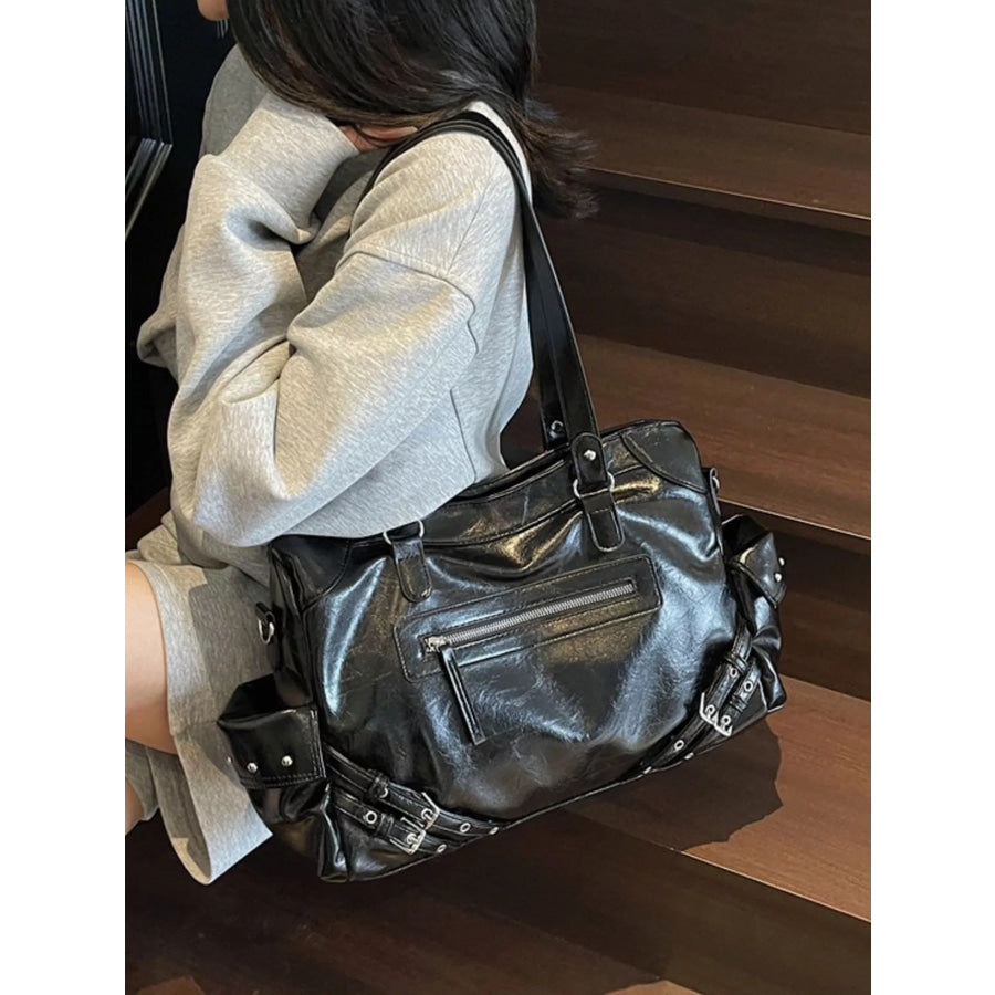 Buckle Accents Shoulder Bag Apparel and Accessories