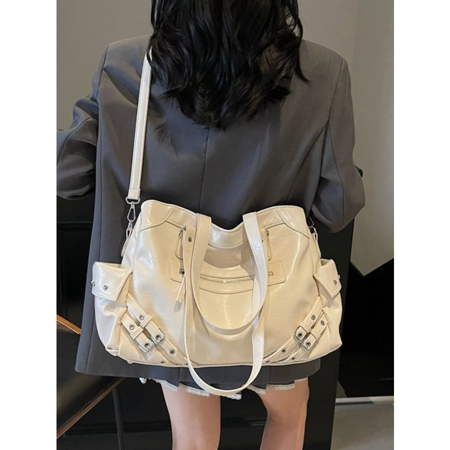 Buckle Accents Shoulder Bag Apparel and Accessories