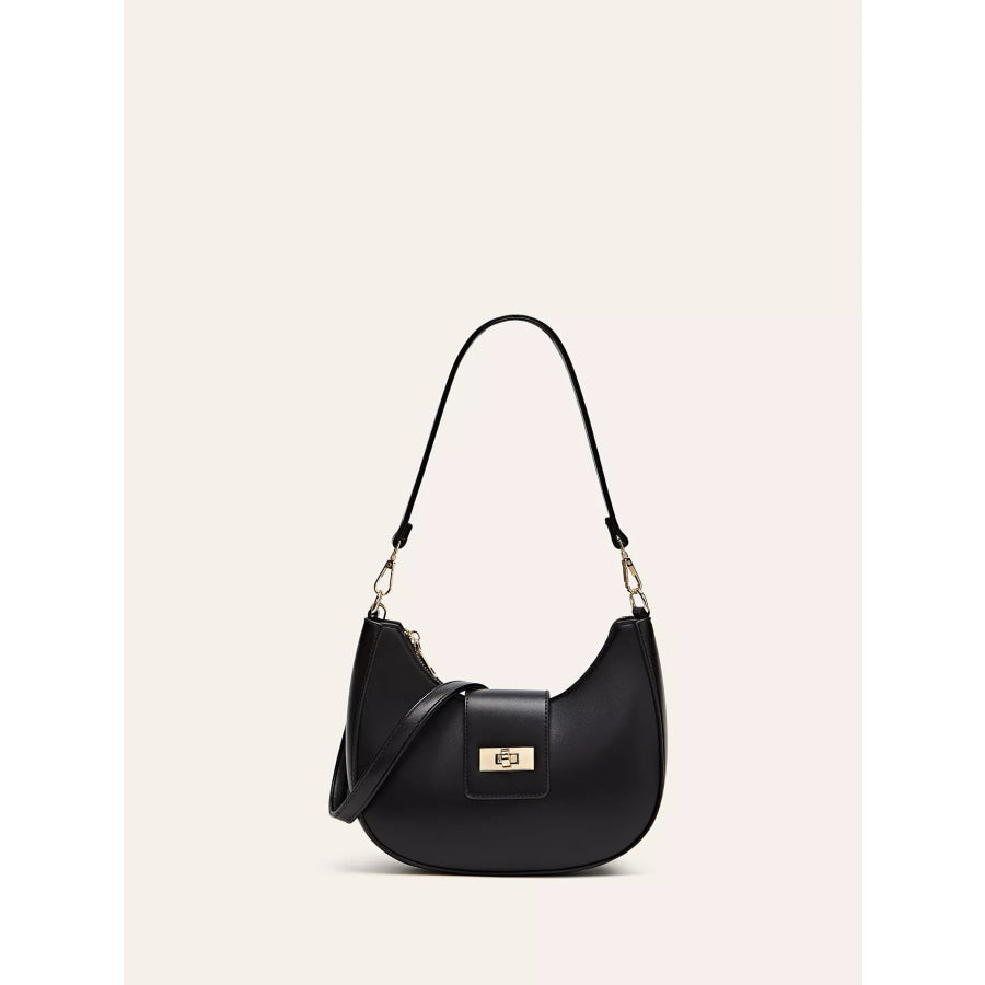 Buckle Closure Shoulder Bag Black / ONESIZE Apparel and Accessories