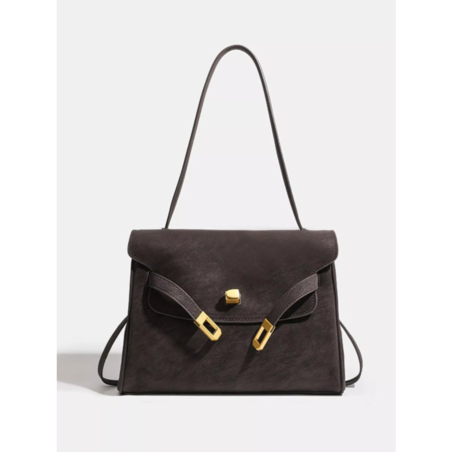 Buckle Closure Shoulder Bag Coffee / One Size Apparel and Accessories