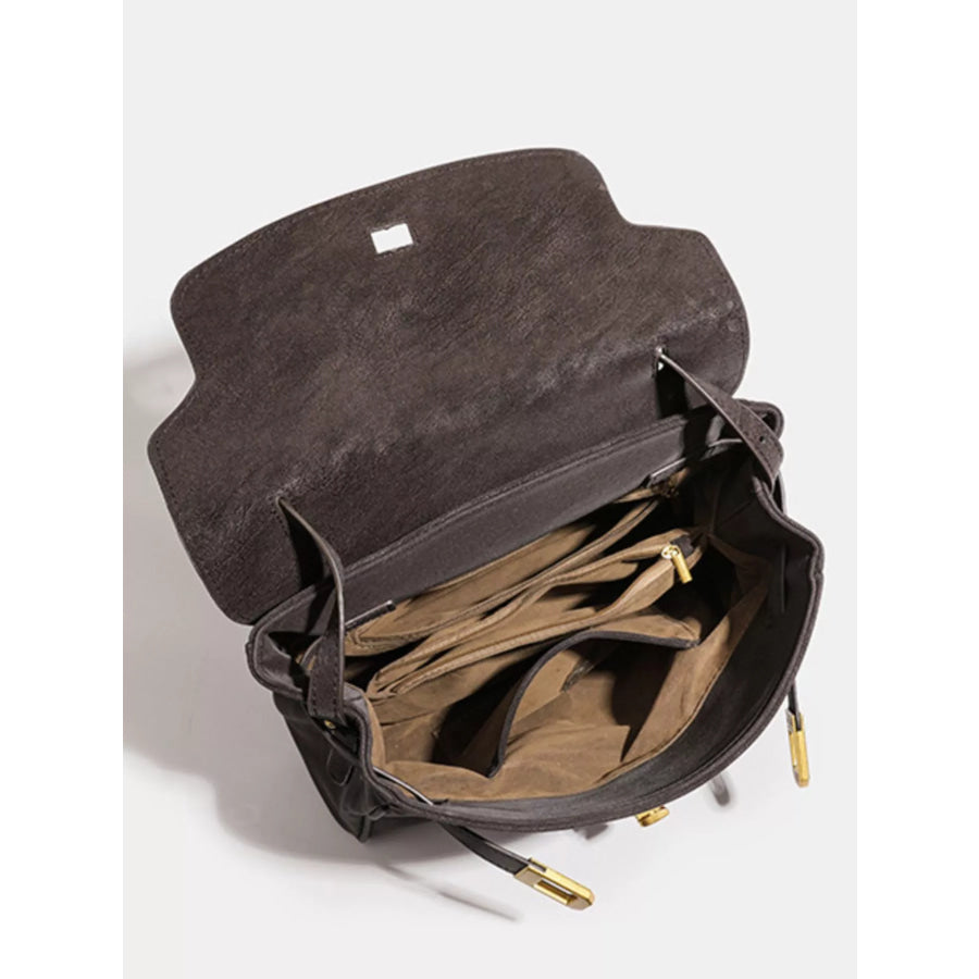 Buckle Closure Shoulder Bag Coffee / One Size Apparel and Accessories