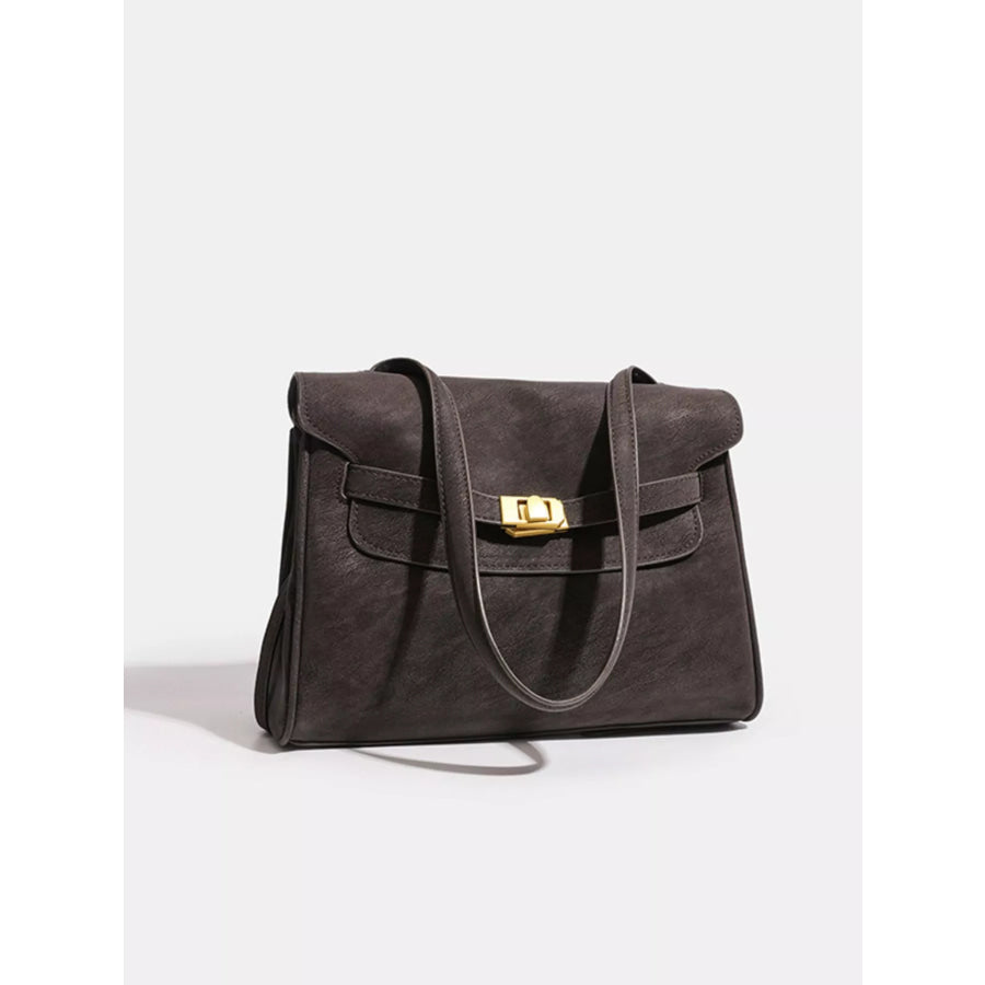 Buckle Closure Shoulder Bag Coffee / One Size Apparel and Accessories