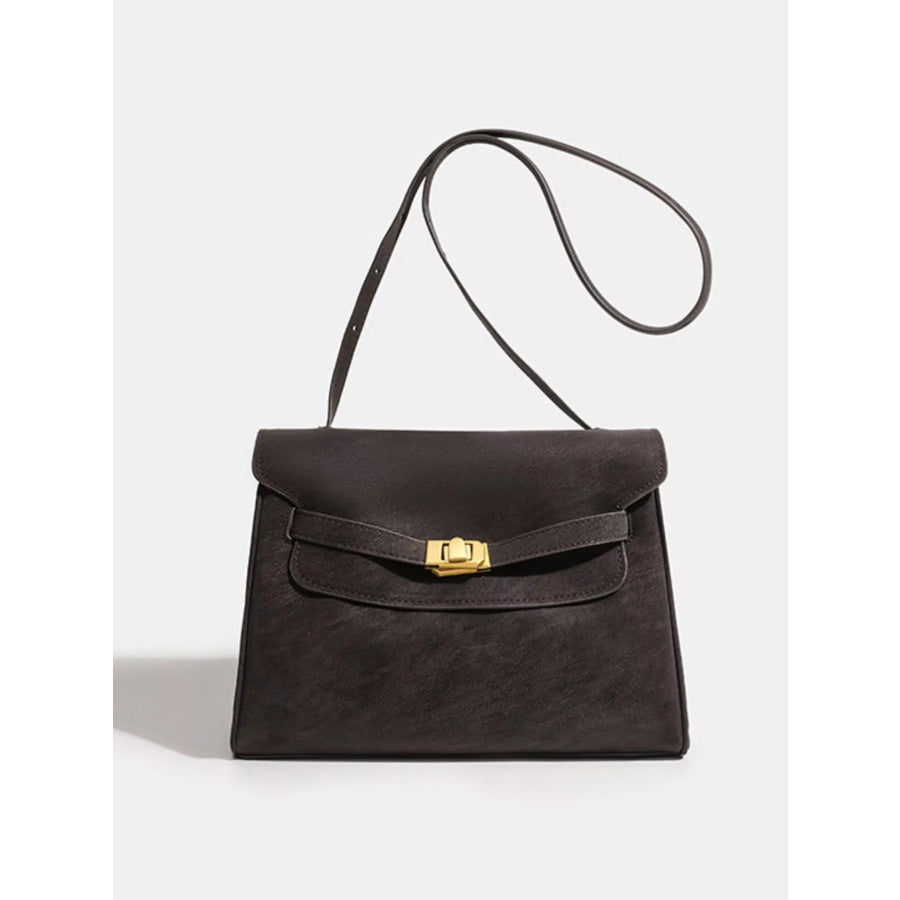 Buckle Closure Shoulder Bag Coffee / One Size Apparel and Accessories