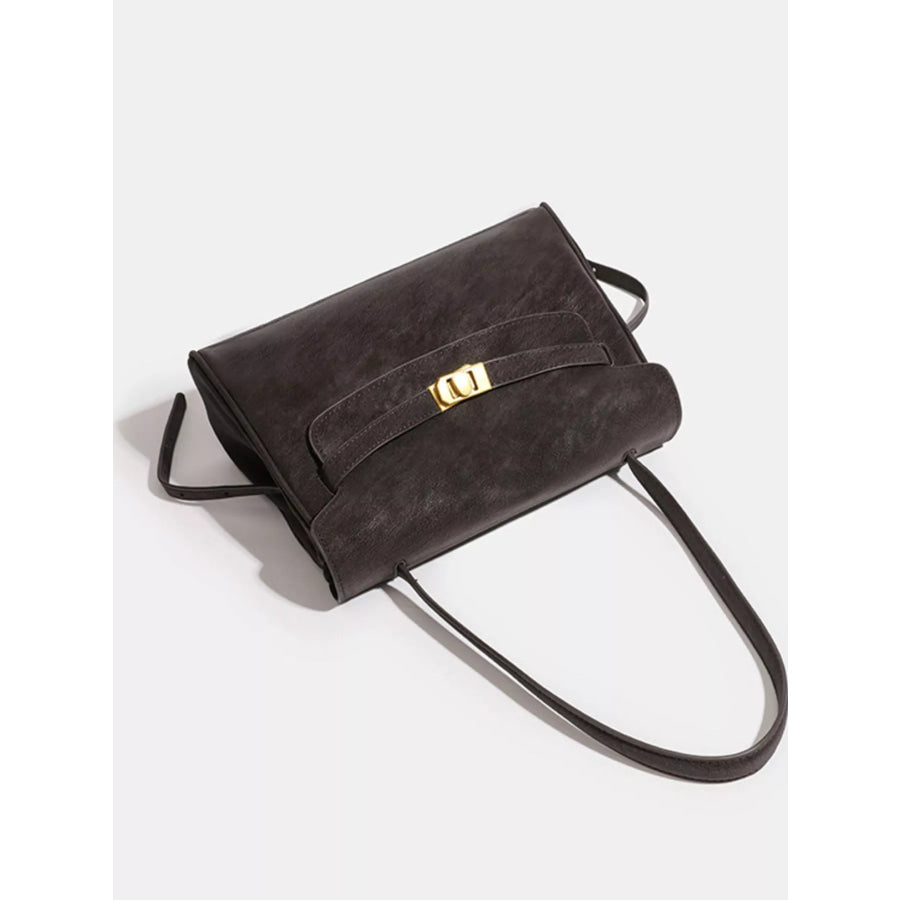 Buckle Closure Shoulder Bag Coffee / One Size Apparel and Accessories