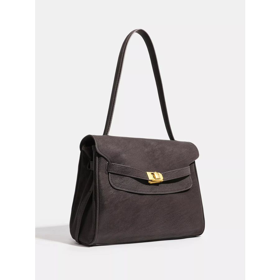 Buckle Closure Shoulder Bag Coffee / One Size Apparel and Accessories