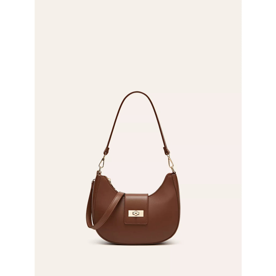 Buckle Closure Shoulder Bag Tan / ONESIZE Apparel and Accessories