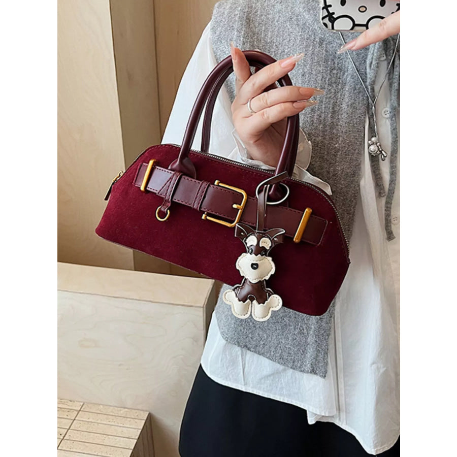 Buckle Decor Crossbody Bag Red / One Size Apparel and Accessories