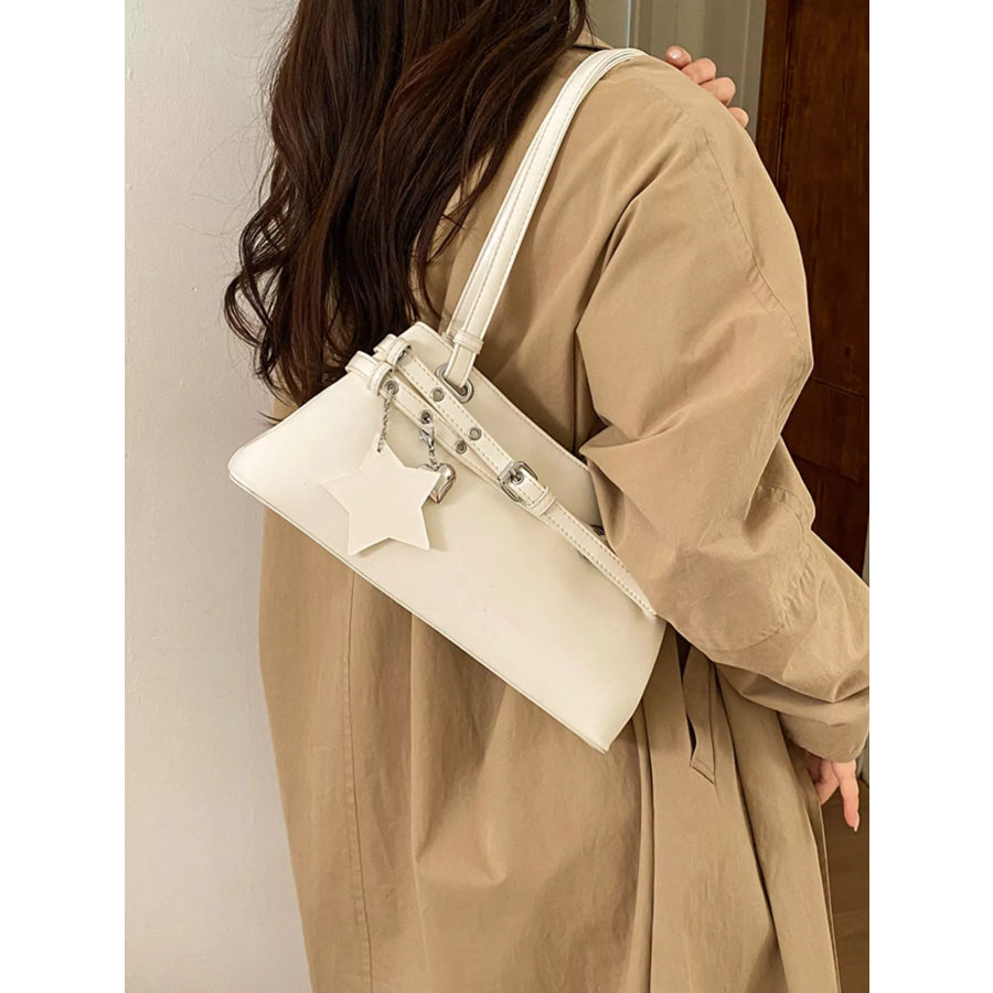 Buckle Decor Shoulder Bag White / onesize Apparel and Accessories