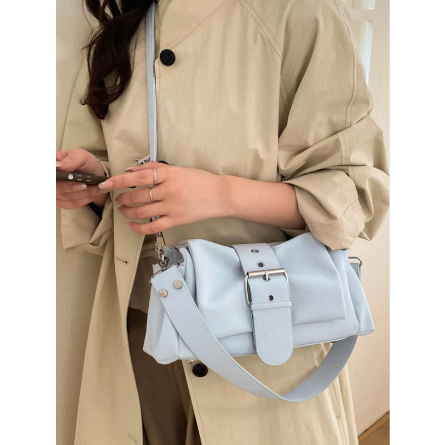 Buckle Detail Crossbody Bag Blue / onesize Apparel and Accessories