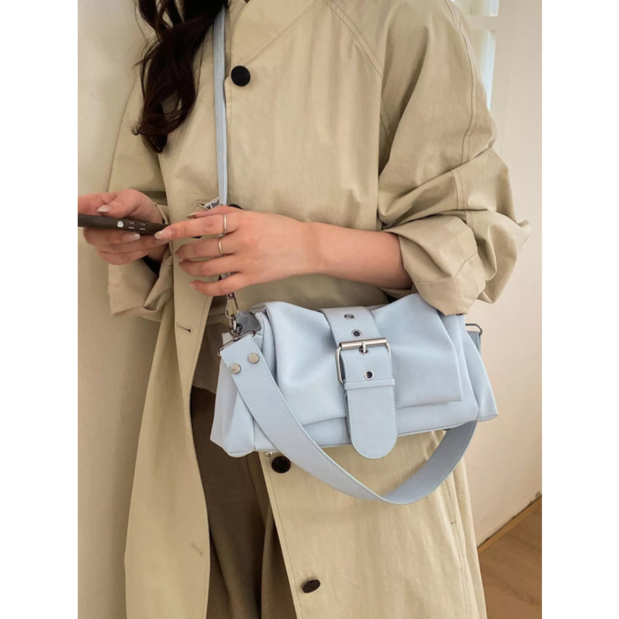Buckle Detail Crossbody Bag Blue / onesize Apparel and Accessories
