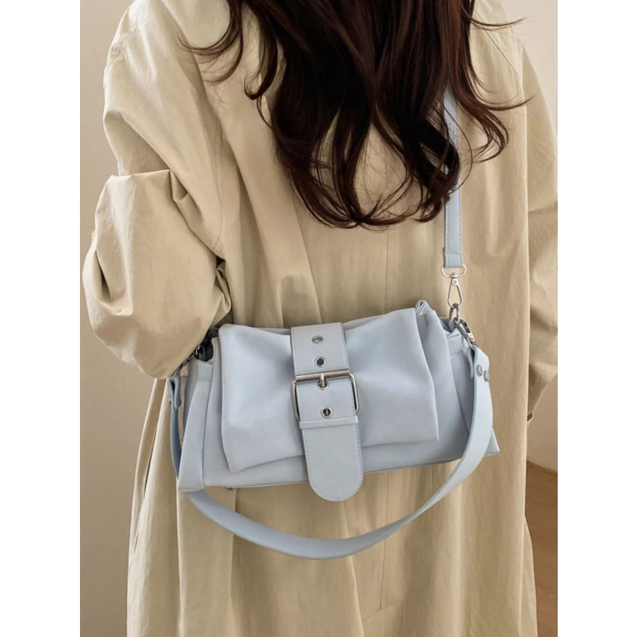 Buckle Detail Crossbody Bag Blue / onesize Apparel and Accessories