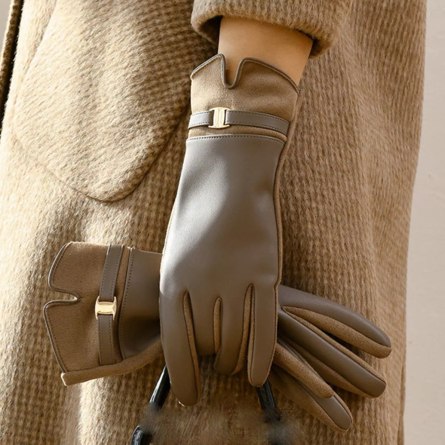 Buckle Detail Gloves Apparel and Accessories