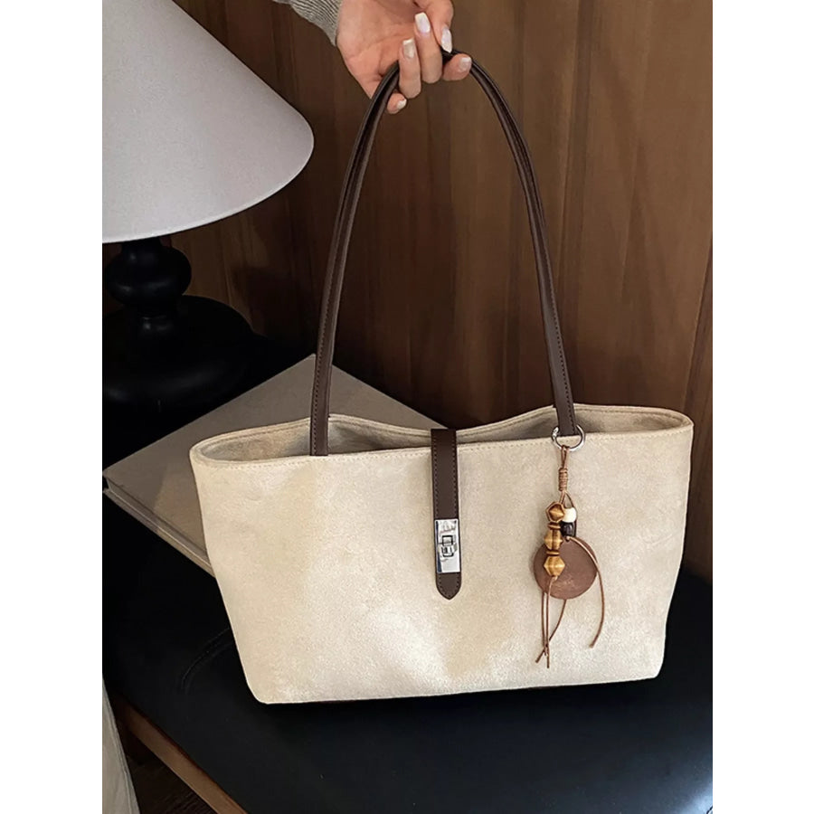 Buckle Detail Shoulder Bag Beige / onesize Apparel and Accessories