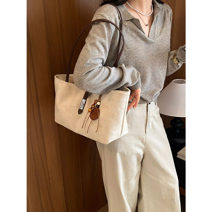 Buckle Detail Shoulder Bag Beige / onesize Apparel and Accessories