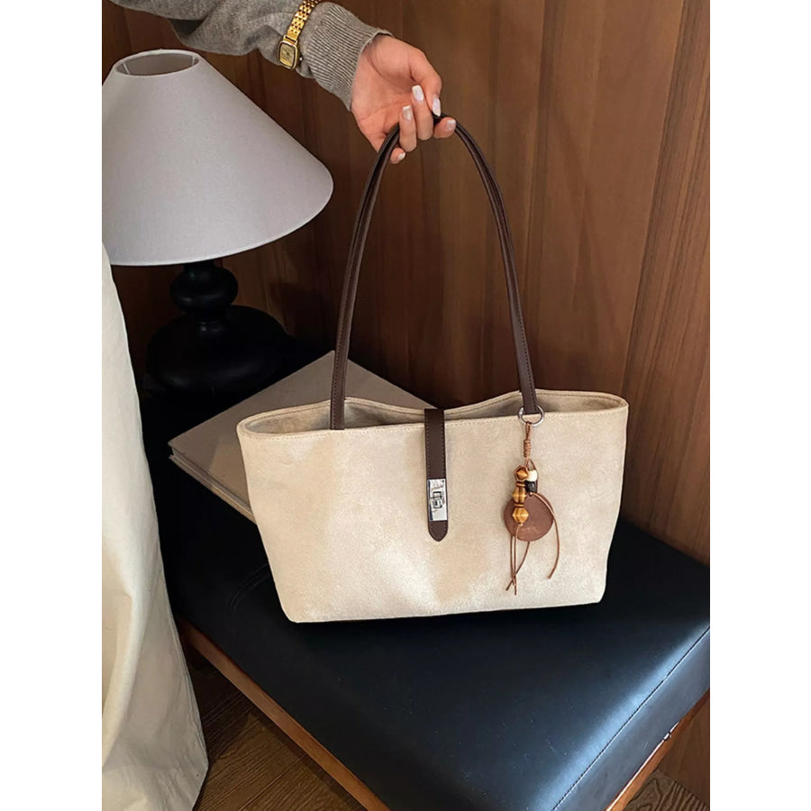 Buckle Detail Shoulder Bag Beige / onesize Apparel and Accessories