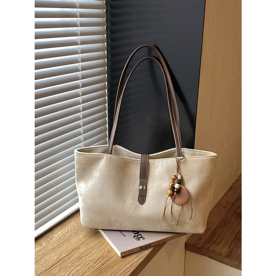 Buckle Detail Shoulder Bag Beige / onesize Apparel and Accessories