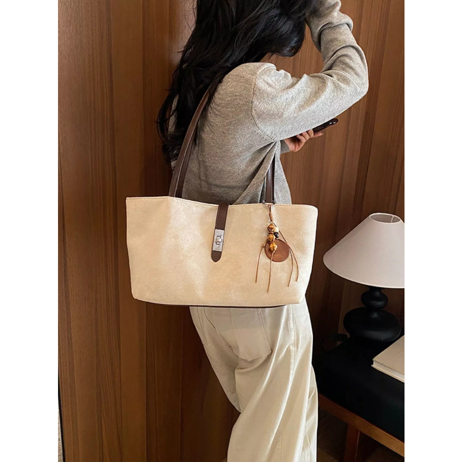 Buckle Detail Shoulder Bag Beige / onesize Apparel and Accessories