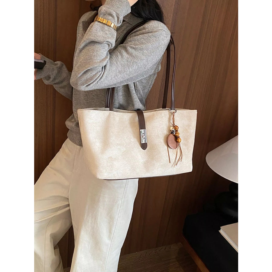 Buckle Detail Shoulder Bag Beige / onesize Apparel and Accessories