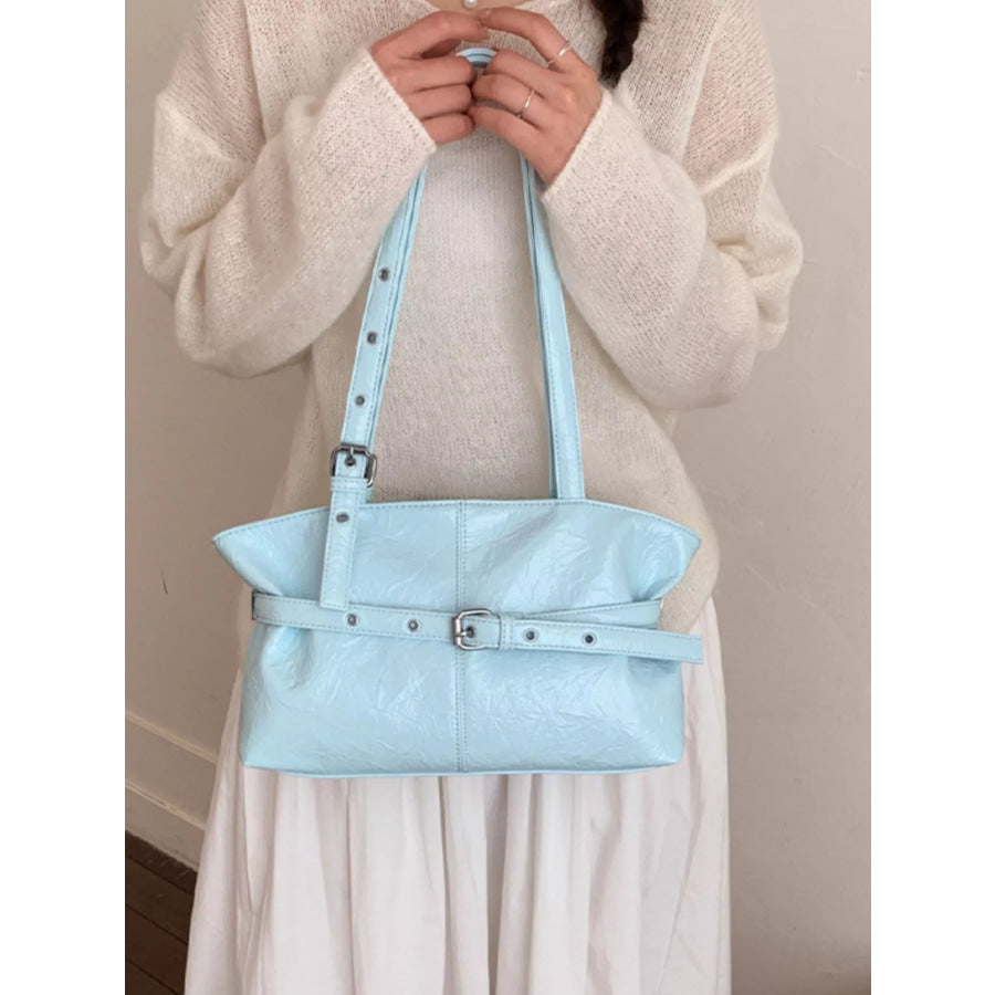 Buckle Detail Shoulder Bag Blue / onesize Apparel and Accessories