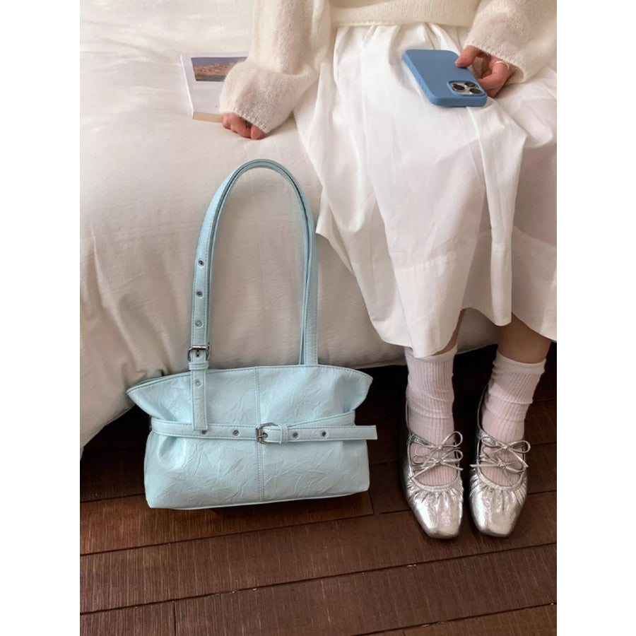 Buckle Detail Shoulder Bag Blue / onesize Apparel and Accessories