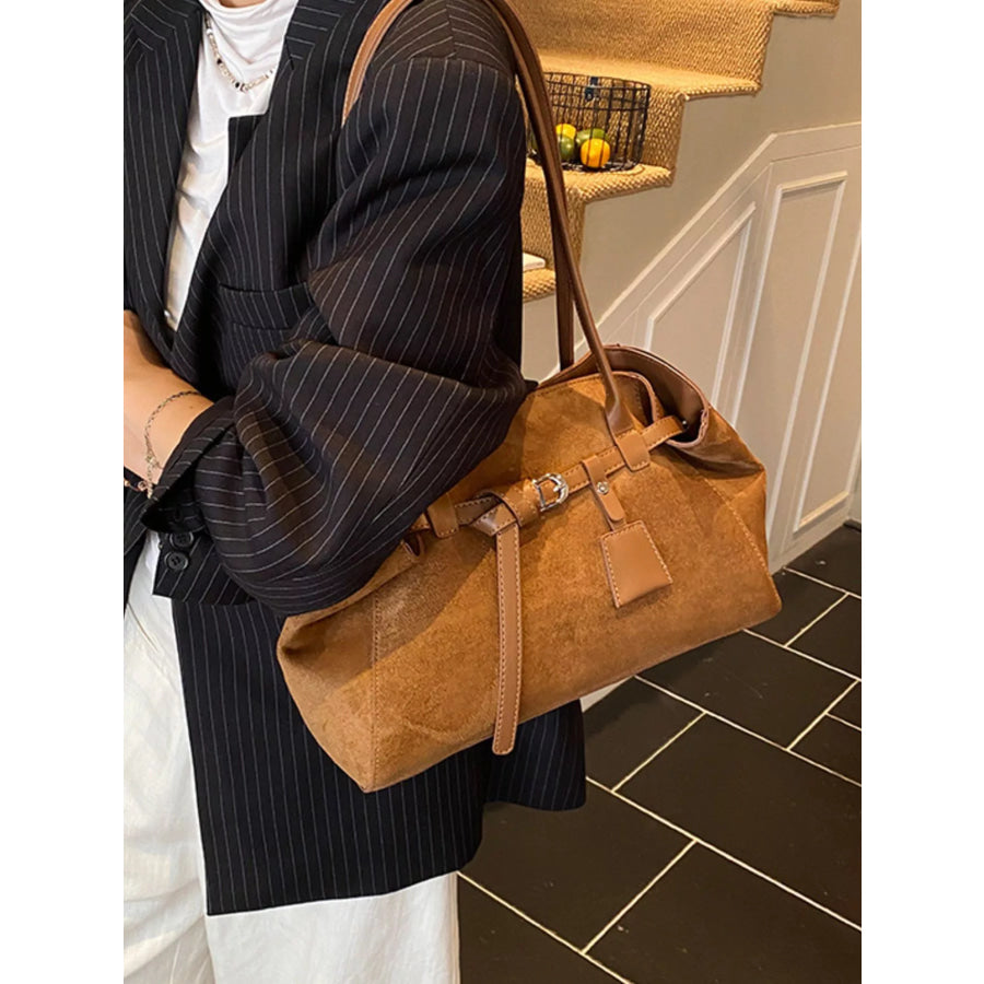 Buckle Detail Shoulder Bag Brown / onesize Apparel and Accessories