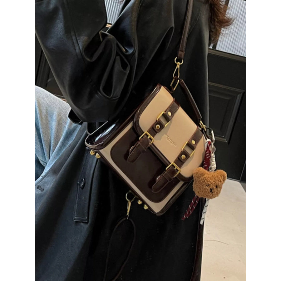 Buckle Flap Backpack Bag Caramel / One Size Apparel and Accessories