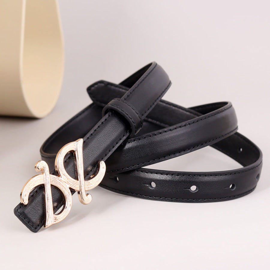 Buckle Leather Belt Black / One Size Apparel and Accessories