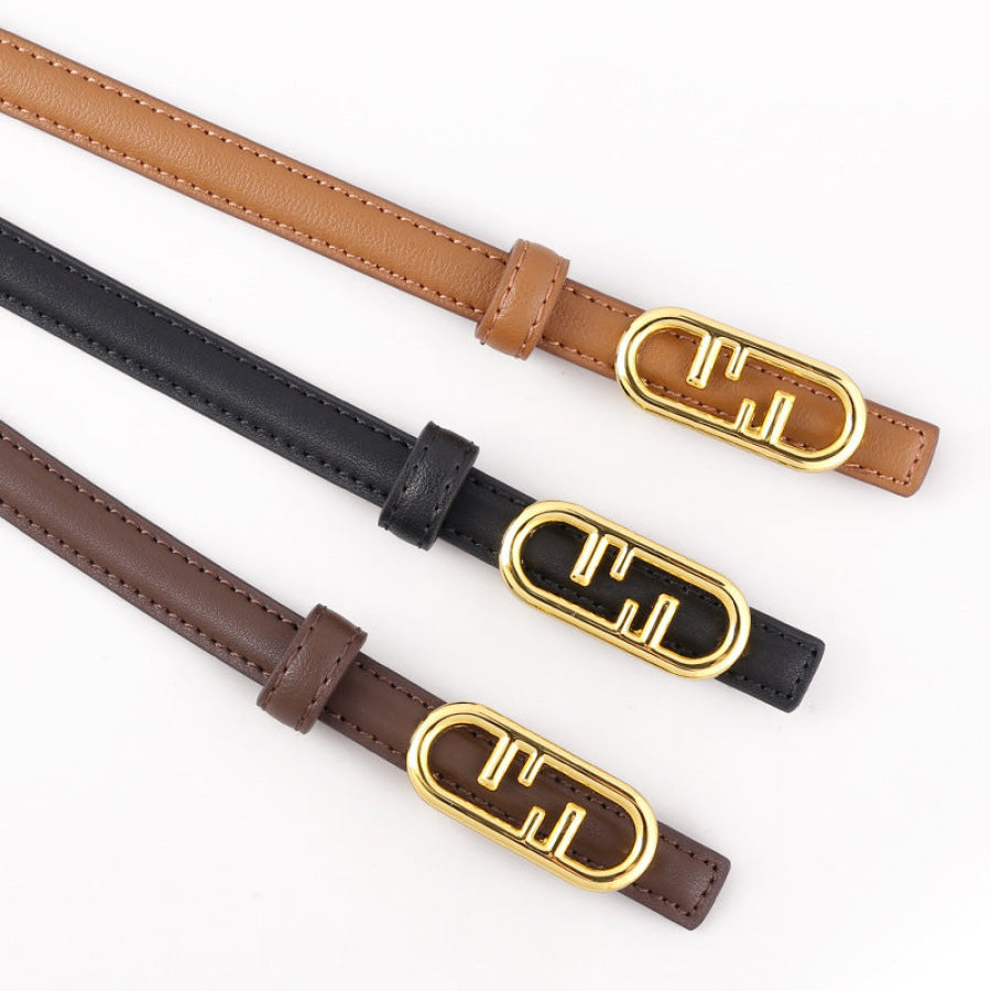 Buckle Leather Skinny Belt Apparel and Accessories