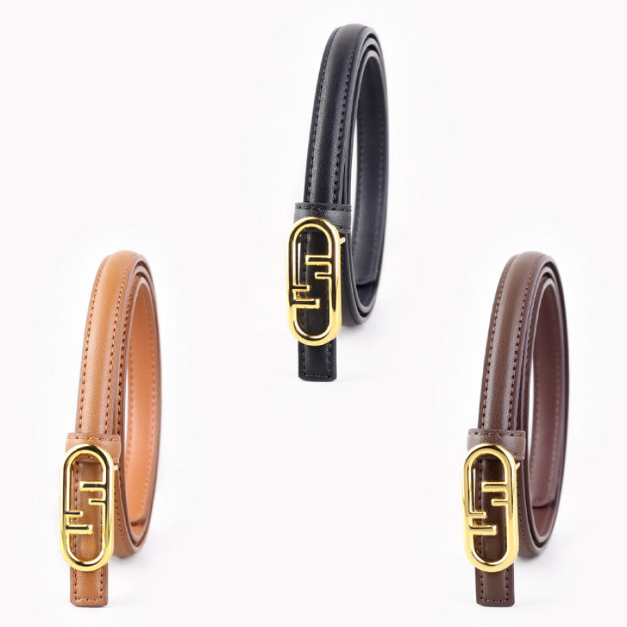Buckle Leather Skinny Belt Apparel and Accessories