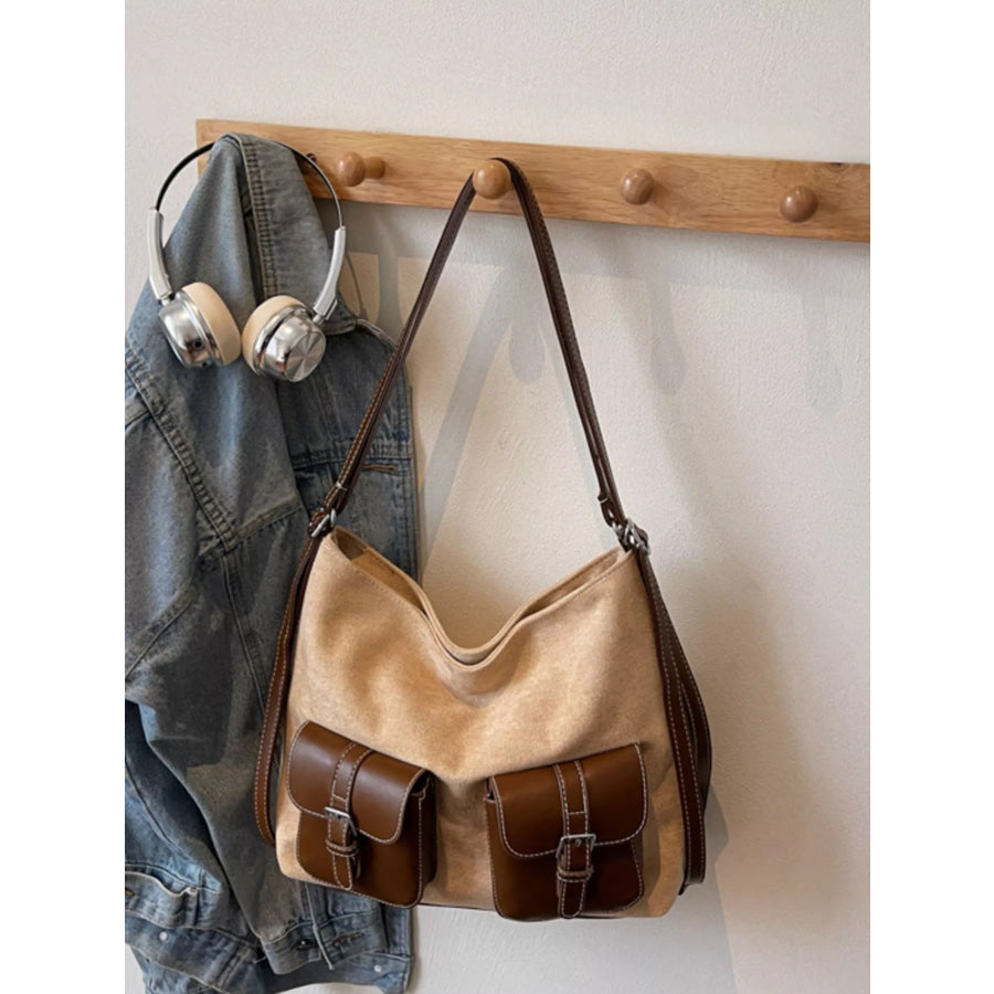 Buckle Pocket Shoulder Handbag Apparel and Accessories