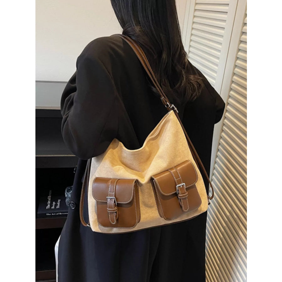 Buckle Pocket Shoulder Handbag Apparel and Accessories