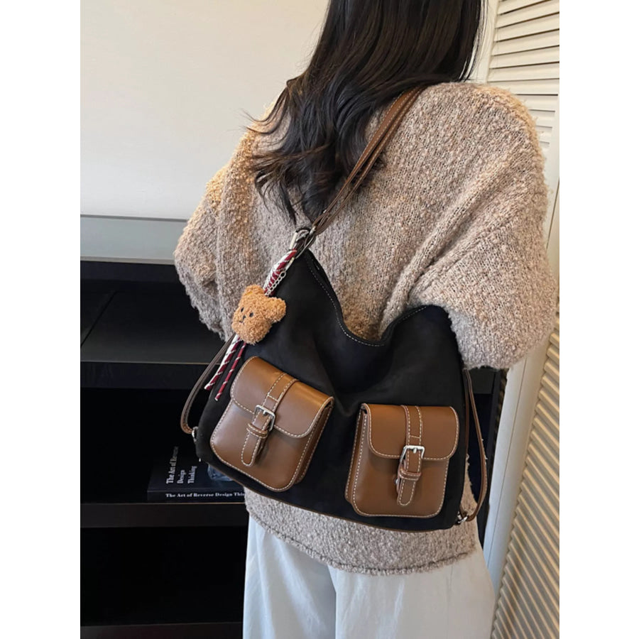 Buckle Pocket Shoulder Handbag Apparel and Accessories