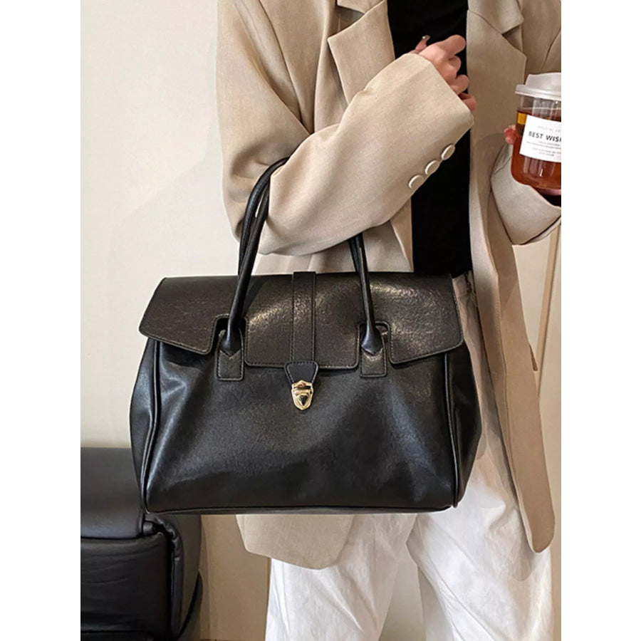 Buckle PU Leather Handbag Apparel and Accessories