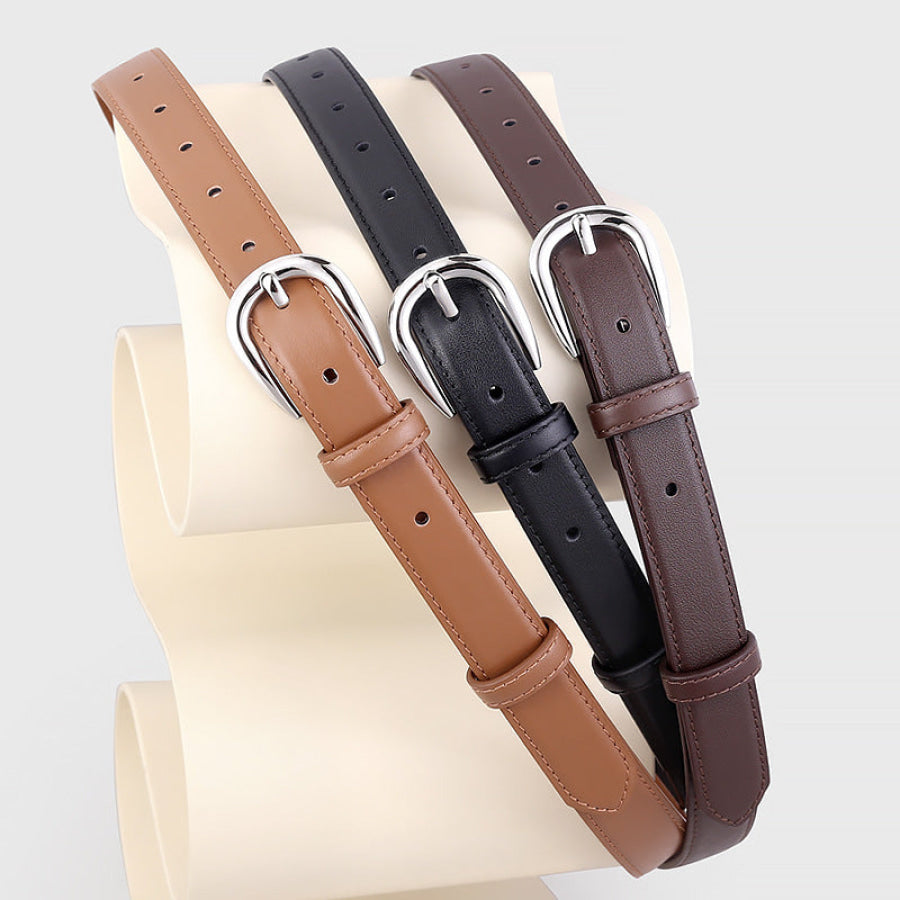 Buckle Skinny Leather Belt Apparel and Accessories